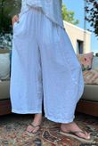 Sandbar Linen Blend Barrel Culotte Pant White